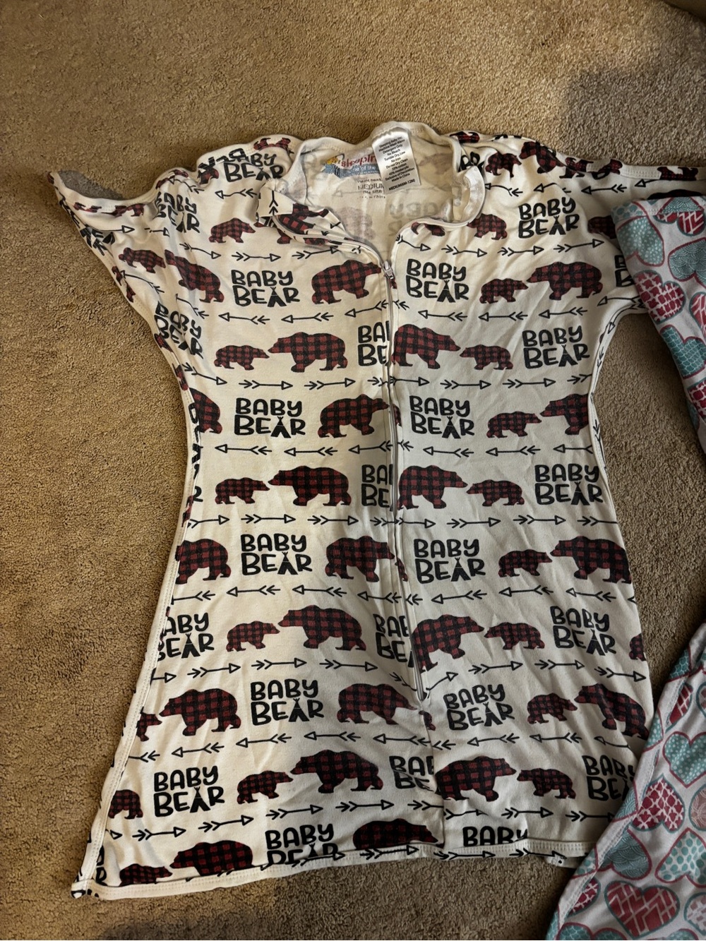 PAIR of Baby Bear and Heart Sleeping Baby Swaddle Transition